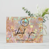 Vielen Dank, dass Sie die Logokombination Rose Gol Einladung (Stehend Vorderseite)