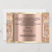 Vielen Dank, dass Sie die Logokombination Rose Gol Einladung (Rückseite)