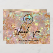 Vielen Dank, dass Sie die Logokombination Rose Gol Einladung (Vorne/Hinten)