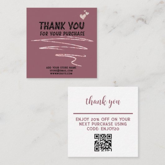 Vielen Dank, dass Sie die QR-Karte erhalten Rabattkarte (Vorne/Hinten)