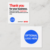 Vielen Dank, dass Sie die Rabattkarte für Kundenem Quadratische Visitenkarte (Vorne/Hinten)