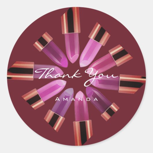 Vielen Dank, dass Sie die Rose für das Make-up-Log Runder Aufkleber (Vorderseite)