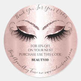 Vielen Dank, dass Sie die Rose Lash Extension best Runder Aufkleber