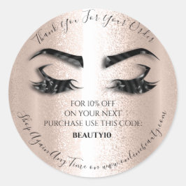 Vielen Dank, dass Sie die Rose Lashes Boutique bes Runder Aufkleber