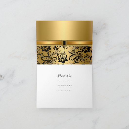 Vielen Dank, dass Sie die schwarze Gold-Damaskus-K Dankeskarte (Innenseite)