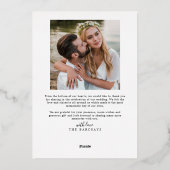 Vielen Dank, dass Sie die Script Wedding Card gesc Folieneinladung (Rückseite)