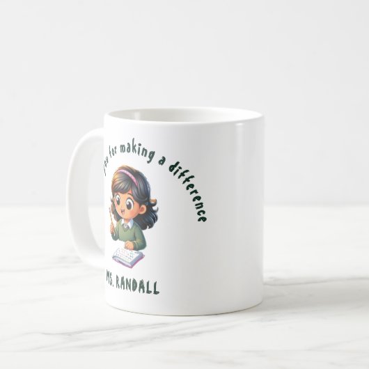 Vielen Dank, dass Sie die Tasse des Lehrers veränd (Vorderseite Links)