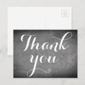 Vielen Dank, dass Sie die Typografie Schwarz-weiß  Postkarte (Vorne/Hinten)