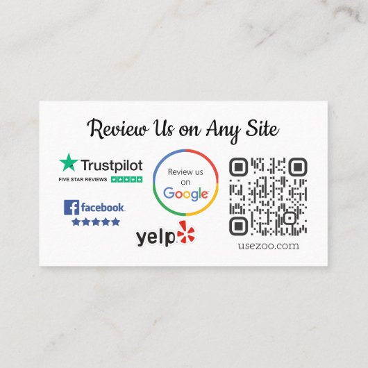 Vielen Dank, dass Sie die US-Karte überprüft haben Visitenkarte (Rückseite)