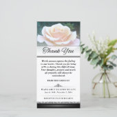 Vielen Dank, dass Sie die Worte der weißen Rose ni Dankeskarte (Stehend Vorderseite)