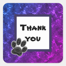 Vielen Dank, dass Sie Dog Paw Print Vibrant Wertsc Quadratischer Aufkleber