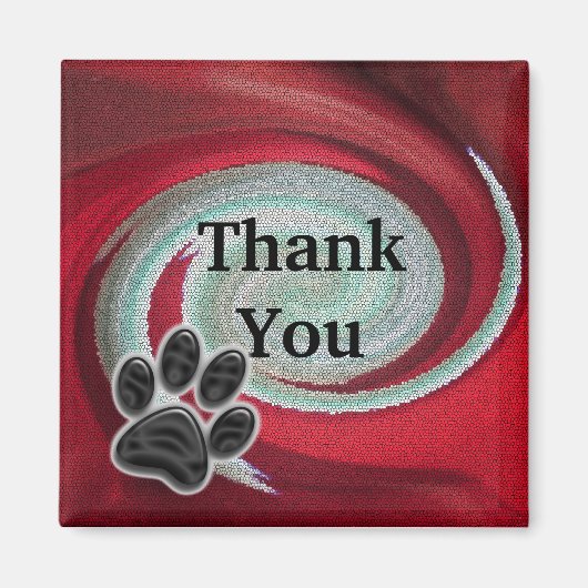 Vielen Dank, dass Sie Dog Walker Paw Print Swirt P Magnet (Vorne)
