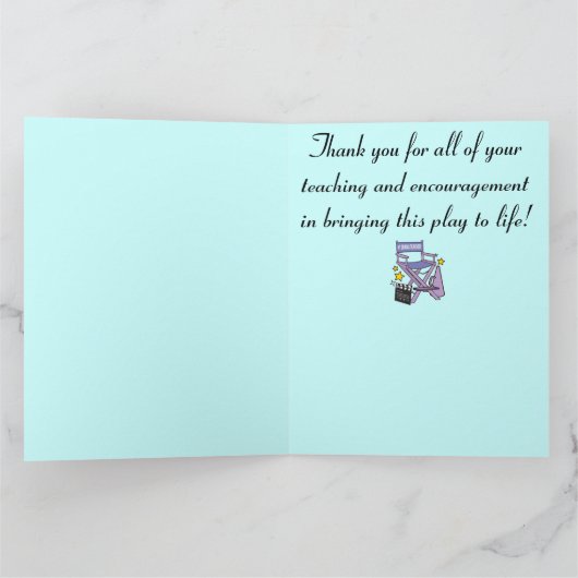 Vielen Dank, dass Sie Drama Lehrer von Cast und Cr Dankeskarte (Innenseite)
