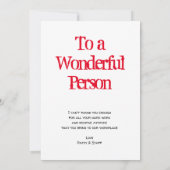 Vielen Dank, dass Sie ein großes Ginormat Dankeskarte (Rückseite)