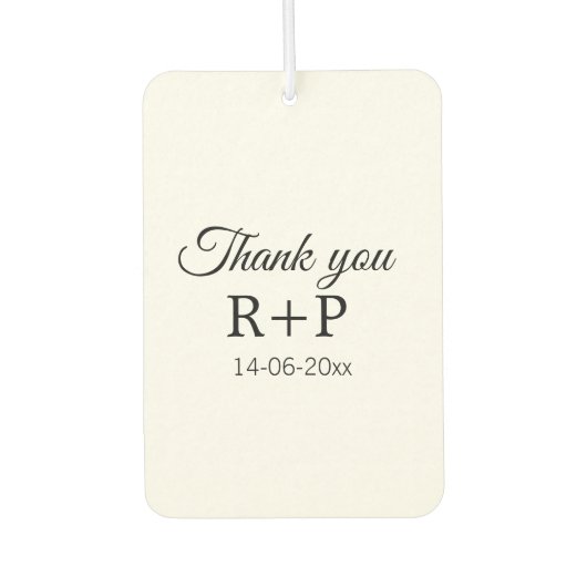 Vielen Dank, dass Sie ein paar Namen Anfangsbuchst Autolufterfrischer (Vorderseite)