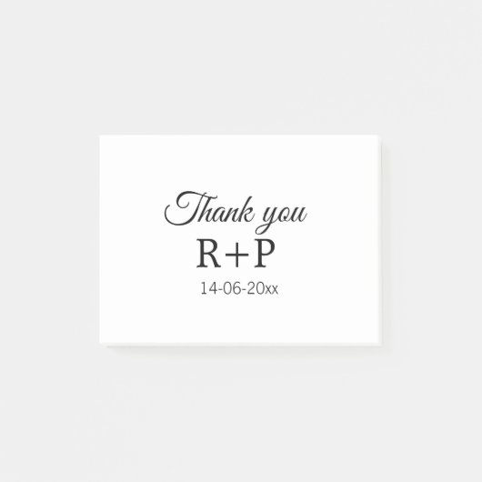 Vielen Dank, dass Sie ein paar Namen Anfangsbuchst Post-it Klebezettel (Vorderseite)