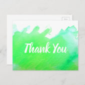 Vielen Dank, dass Sie ein Zitat der grünen Aquarel Postkarte (Vorne/Hinten)