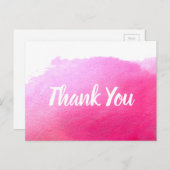 Vielen Dank, dass Sie ein Zitat der rosa Aquarellk Postkarte (Vorne/Hinten)