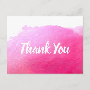 Vielen Dank, dass Sie ein Zitat der rosa Aquarellk Postkarte