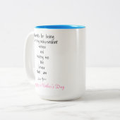 Vielen Dank, dass Sie eine unabhängige Botschaft d Zweifarbige Tasse (Vorderseite Links)