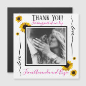 Vielen Dank, dass Sie einfache goldene Sonnenblume Magnetkarte (Vorne/Hinten)