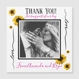 Vielen Dank, dass Sie einfache goldene Sonnenblume Magnetkarte