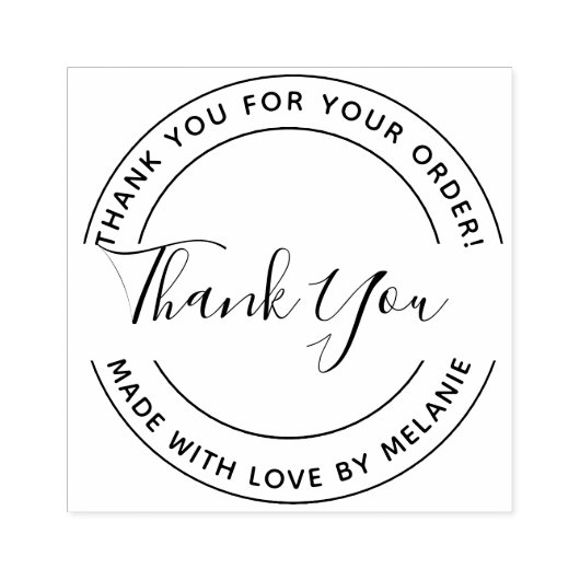 Vielen Dank, dass Sie elegante Script Circle Text  Gummistempel (Prägung)