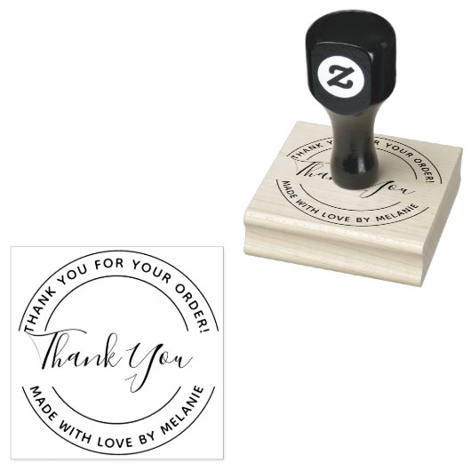 Vielen Dank, dass Sie elegante Script Circle Text Gummistempel (Stempel)