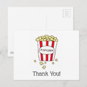 Vielen Dank, dass Sie Film Theater Popcorn Red Whi Postkarte (Vorne/Hinten)