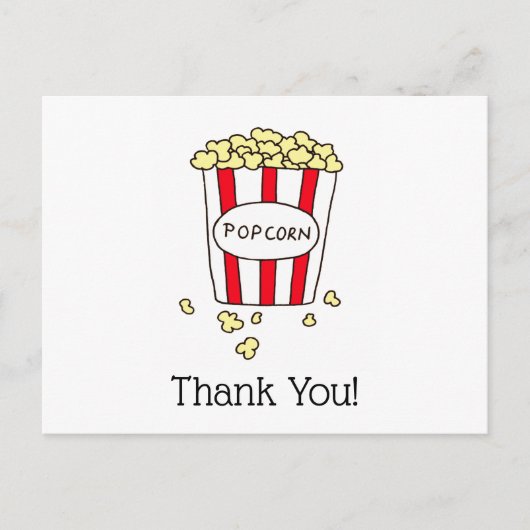 Vielen Dank, dass Sie Film Theater Popcorn Red Whi Postkarte (Vorderseite)