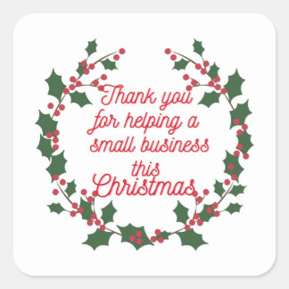 Vielen Dank, dass Sie frohe Weihnachten Handmade S Quadratischer Aufkleber