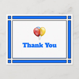 Vielen Dank, dass Sie Geburtstag Balloons Blue Pos Postkarte