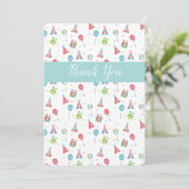 Vielen Dank, dass Sie Geburtstag Pattern Balloons  Dankeskarte (Stehend Vorderseite)