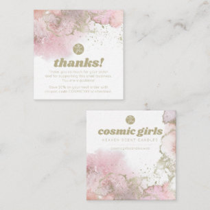 Vielen Dank, dass Sie Gold & Pink Abstrakt Art ver Quadratische Visitenkarte