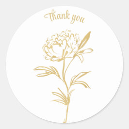 Vielen Dank, dass Sie goldene Farblinie zeichnend  Runder Aufkleber