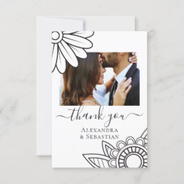 Vielen Dank, dass Sie graue weiße Blume Typografy Save The Date