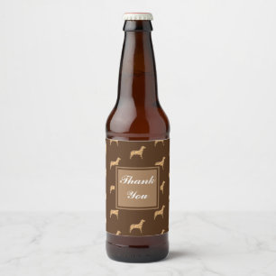 Vielen Dank, dass Sie große braune Hunde-Muster-Be Bierflaschenetikett