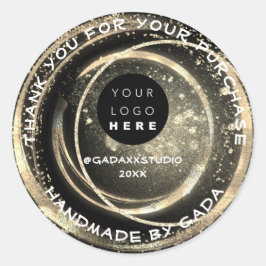 Vielen Dank, dass Sie handgefertigte Logos Black G Runder Aufkleber