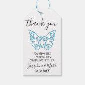 Vielen Dank, dass Sie hier sind Blue Butterfly Ges Geschenkanhänger (Vorderseite)