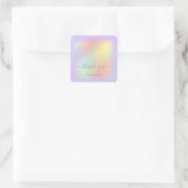 Vielen Dank, dass Sie Holographic Makeup Lila Quadratischer Aufkleber (Tasche)