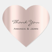 Vielen Dank, dass Sie Ihr Hochzeit Bridal Rose Her Herz-Aufkleber (Vorderseite)