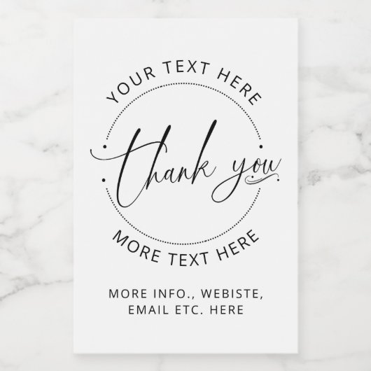 Vielen Dank, dass Sie Ihre eigenen kleinen Unterne Lebensmitteletikett (Einzelnes Label)