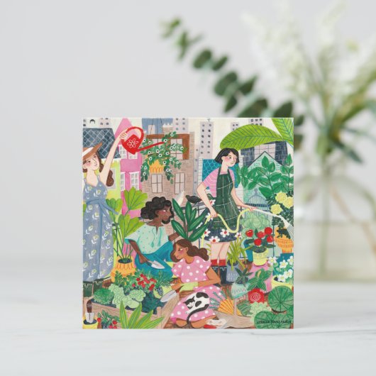 Vielen Dank, dass Sie in der Stadt Gartenarbeit Fr Karte (Stehend Vorderseite)