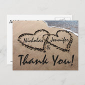 Vielen Dank, dass Sie in Sand Wedding Postcard ges Postkarte (Vorne/Hinten)