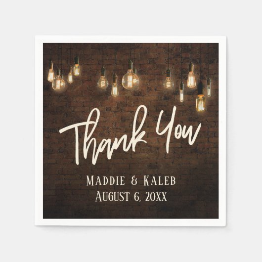 Vielen Dank, dass Sie Industriesteine mit Edison L Serviette (Vorderseite)