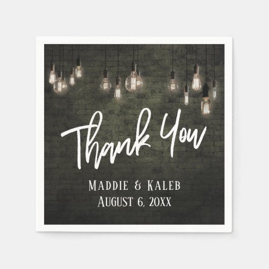 Vielen Dank, dass Sie Industriesteine mit Edison L Serviette (Vorderseite)