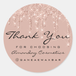Vielen Dank, dass Sie Instagra Rose Tropfen Glitze Runder Aufkleber