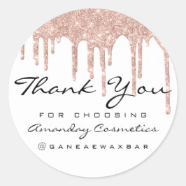 Vielen Dank, dass Sie Instagra Rose Tropfen White  Runder Aufkleber