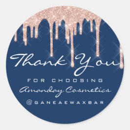 Vielen Dank, dass Sie Instagra Rose Tropfens Navy  Runder Aufkleber