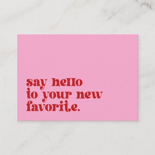 Vielen Dank, dass Sie kleine Branding-Rosa-Beilage Visitenkarte (Vorderseite)